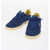 AUTRY Suede Solid Color Low Top Sneakers With Logo Blue