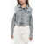 AllSaints Cropped Denim Juno Jacket With Double Breast Pockets Blue