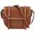 Valentino Garavani Small Messenger Crossbody Bag In Brown Hammered Leather With Studs SELLERIA