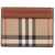 Burberry Sandon Dfc Wallet In Beige Brown Leather And Tartan ARCHIVE BEIGE