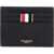 Thom Browne Black Calfskin Credit Card Holder With Note Compartment For Men BLACK