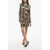 AllSaints Draped Lilliana Dress With Padded Shoulders Gold