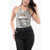 Diesel Lurex T-Salila-Od Halter Neck Top With Cut Out Detail Silver