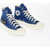 Converse Play Comme Des Garcons Canvas High-Top Sneakers With Contras Blue