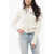 Max Mara Zipped Wool Blend Cardigan With Jewel Logo Beige