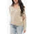 Barbour V-Neck Wool Blend Braided Sweater Beige