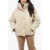 Nanushka Faux Leather Hide Jacket Wth Snap Buttons Beige