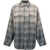 R13 Relaxed Checked Shirt GRADIENT BLEACHED BLUE PLAID