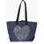 Chloe See By Denim Tote Bag With Embossed Embroidery Blue