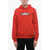 Diesel Brushed Cotton S-Ginn Hoodie With Printed Logo Red