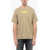 Diesel Red Tag Cotton T-Just-Slits-N6 Crew-Neck T-Shirt With Print Beige