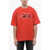 Diesel Red Tag Solid Color T-Nabel-M1 Crew-Neck T-Shirt With Cracke Red