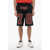 Diesel Red Tag Perforated P-Tain Shorts With Drawstring Waist Black