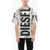 Diesel Red Tag Cotton T-Boxt-Bisc Crew-Neck T-Shirt With Frontal Lo Black & White