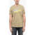 Diesel Red Tad Cotton T-Diegor-K75 Crew-Neck T-Shirt With Contrast Beige