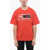 Diesel Red Tag Solid Color T-Boxt Crew-Neck T-Shirt With Embroidere Red