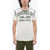 Diesel Red Tag Slub Cotton T-Diegor-V-Raw T-Shirt With Flocked Prin White