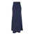 PLAIN Blue Long Skirt With Ruffle Detail At The Bottom In Satin Woman BLUE
