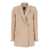 PLAIN Beige Double-Breasted Jacket With Classic Lapels In Fabric Woman Beige