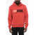 Diesel Solid Color S-Ginn-Hood-Div Hoodie With Embroidered Logo Red