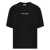 MAISON KITSUNÉ Black T-Shirt With Logo Lettering Printed On The Front In Cotton Man Black