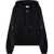 Off-White Brushed Cotton Hoodie With Bomber Sleeves Black
