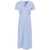FEDERICA TOSI Blue Long Dress With Wide V-Neck On The Front In Fabric Woman BLUE