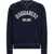 DSQUARED2 Distressed Effect Cool Fit Brushed Cotton Crewneck Sweater Blue