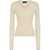 DSQUARED2 V-Neck Cotton Sweater With Lace-Up Detail Beige