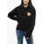 DSQUARED2 Brushed Cotton Hoodie With See Through Insert Black