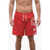 DSQUARED2 Icon Nylon Swim Shorts With Maxi Printed Logo Red
