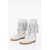 DSQUARED2 Leather Fringes Mid Boots White