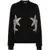 DSQUARED2 Crew Neck Star Sweatshirt With See-Through Inserts And Rhine Black