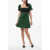Viktor & Rolf Mini Dress With Lego Of Mutton Sleeves And Bow Detail Green