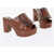 Viktor & Rolf Melissa Rubber Buckle Up Mules With Maxi Buckle 10Cm Brown