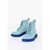 Viktor & Rolf Lace-Up Rubber Combat Booties With Carrion Sole Light Blue