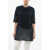 Jil Sander Dropped Shoulder Openwork Dress Blue