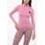Viktor & Rolf Turtle-Neck Signature Seal Long Sleeved Top Pink