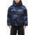 Off-White Monogram Patterned Sierra Leone Puffer Jacket Blue