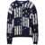 Off-White Distressed Effect Shibori Tartan Crewneck Sweater Blue