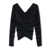 Alexander Wang Alexander Wang Ls Wide V Neck Ruched Pullover Black
