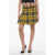 Dior Tartan Wool Accordion Miniskirt With Belt Yellow