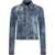 DSQUARED2 Denim Hollywood Crop Jacket With Studs All-Over Light Blue