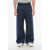 Viktor & Rolf Cotton Blend Wide Leg Pants With Drawstring Blue