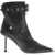 Alexander McQueen Front Zipped Leather Booties With Stiletto Heel 10Cm Black