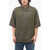 Alexander McQueen Short-Sleeved Cotton Shirt With Patch Pockets Military Green