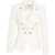 Elisabetta Franchi Double-breasted blazer in linen blend White