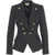 Elisabetta Franchi Double-breasted blazer in linen blend Black