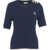 Liu Jo Knit t-shirt with logo embroidery Blue
