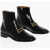 Gucci Leather Booties With Monogram Logo Black